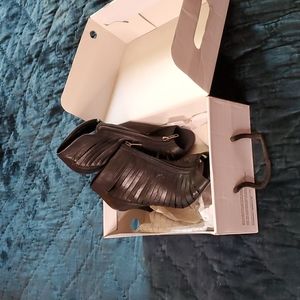 Black Aldo zip up heels